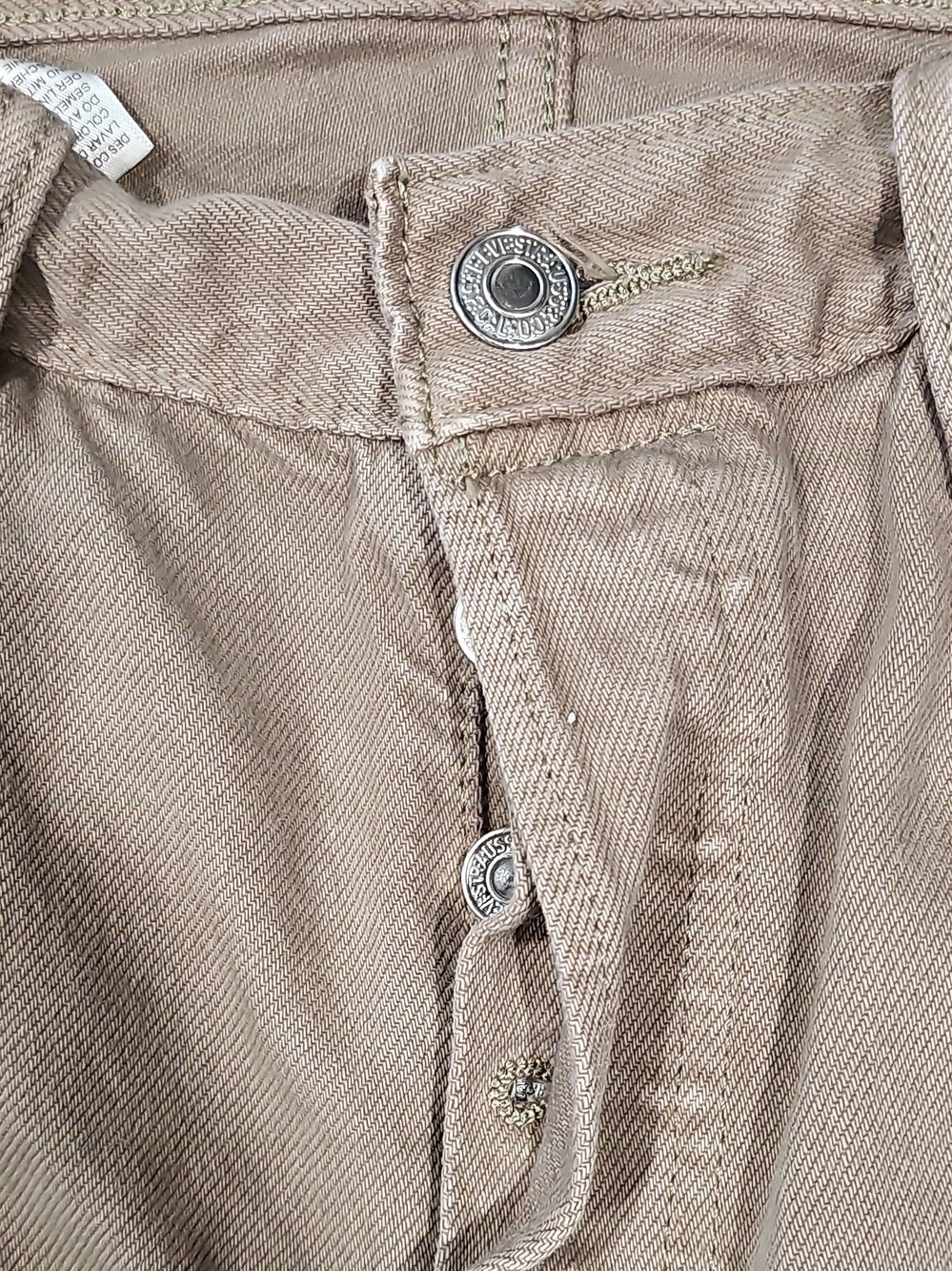 Levi's 501 Men's Straight Jeans in Khaki Brown 32 X 32 - Picture 2 of 8